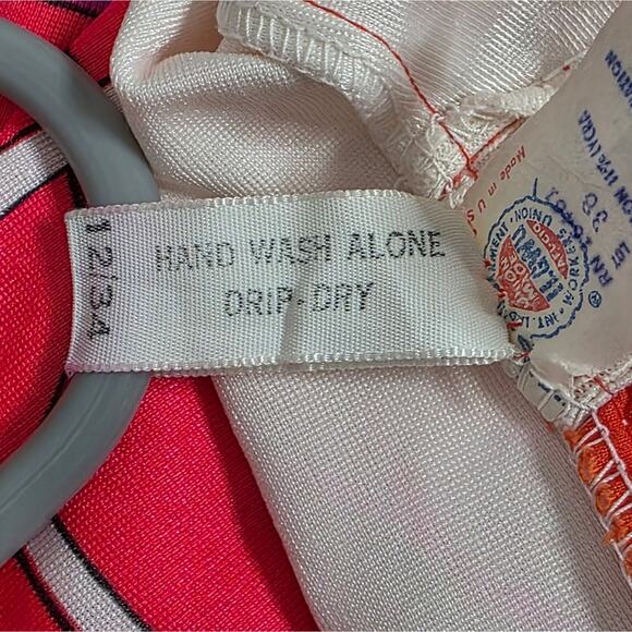 VTG 60s 70s Par➡️Form Originals Groovy Neon Geometric One Piece Swimsuit - Picture 8 of 9